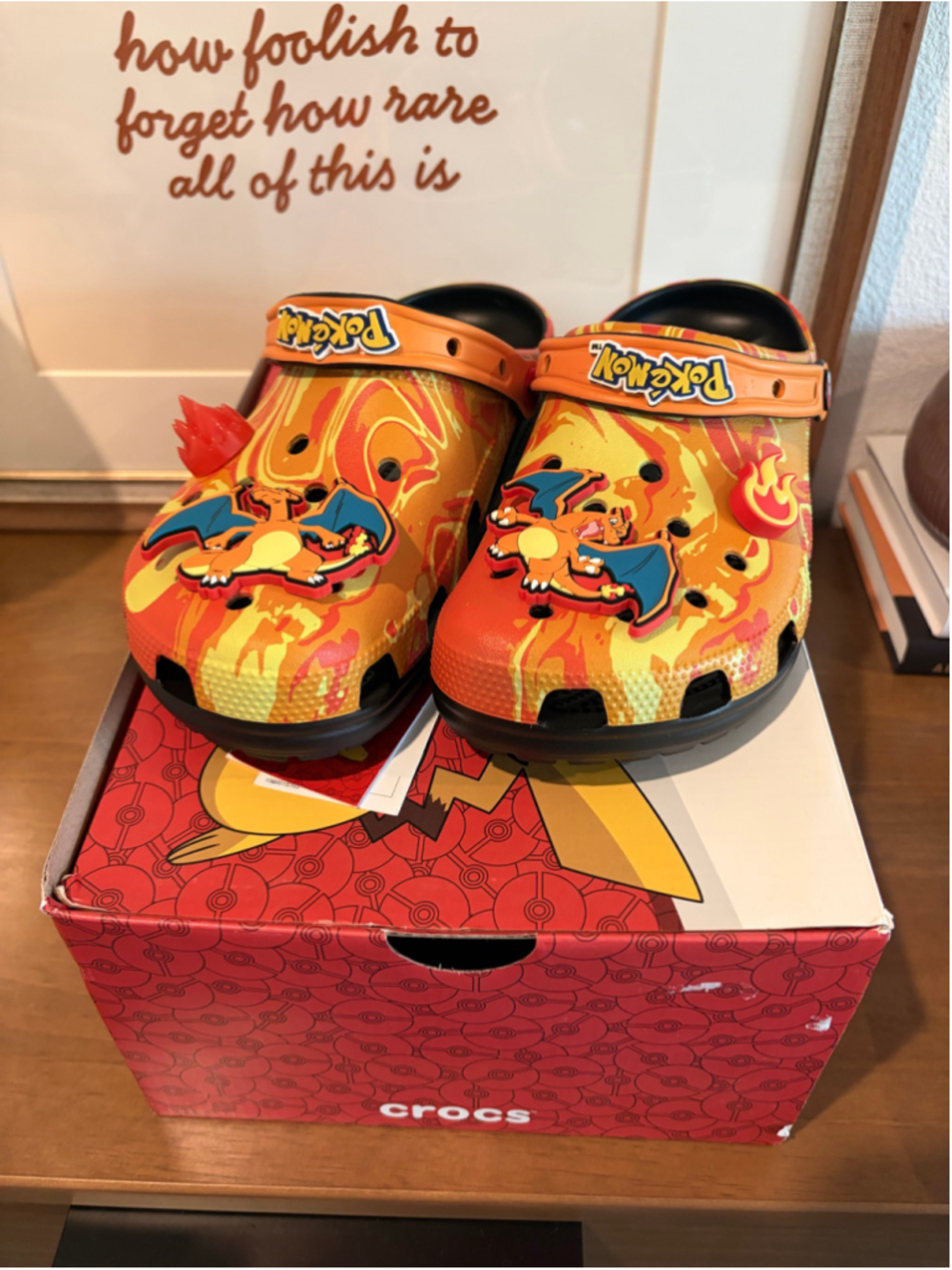 Crocs Pokemon Charizard Classic Clog M8/W10 Flame Graphic Jibbitz NIB